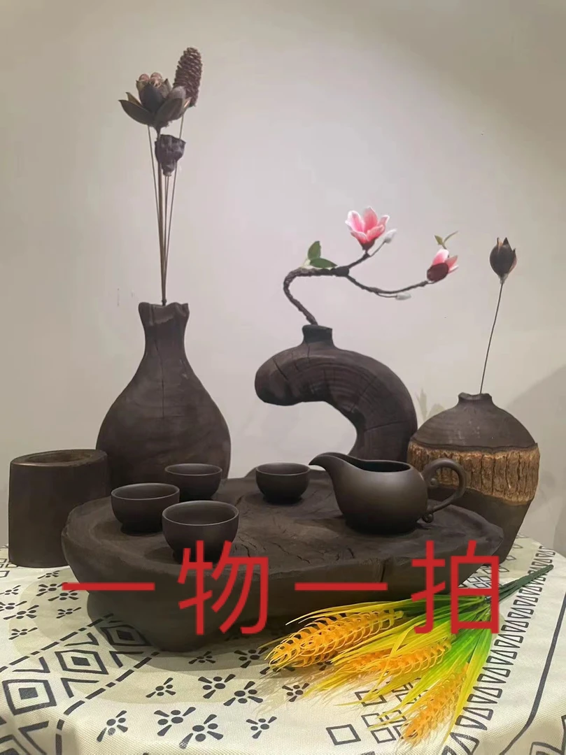 【一物一拍】香樟木手工制作泡台，花瓶，壶承（以直播间展示为准）