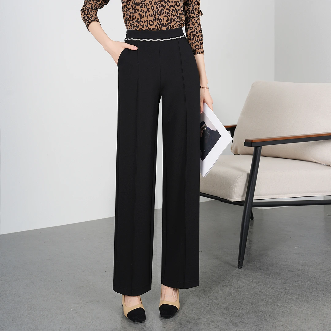 【秋冬新款】洋气纯色小众设计感高腰百搭休闲直筒裤AQ2876