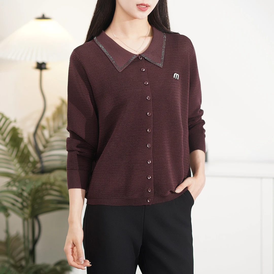 【秋冬新款】韩版纯色百搭宽松显瘦洋气翻领针织衫BQ4497  衣长60