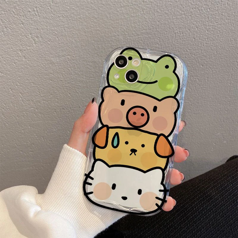 叠叠动物适用苹果15手机壳iphone14promax/11/12/13全包透明xr