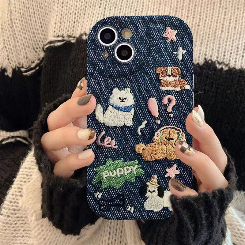 牛仔小狗适用苹果15手机壳iphone14promax/11/12/13全包14plus