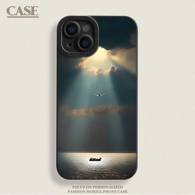 海面曙光适用苹果15手机壳iphone14promax全包12/11硅胶13/plus