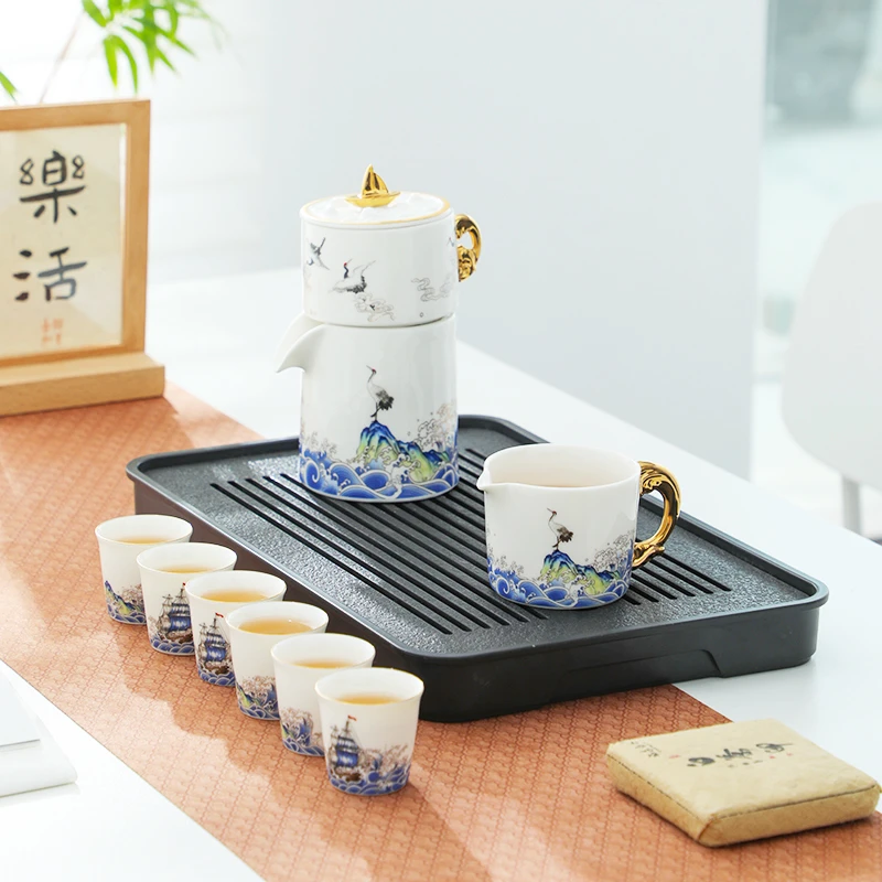 六晋乘风破浪自动茶具套装高端全套家用轻奢陶瓷懒人泡茶器礼盒装