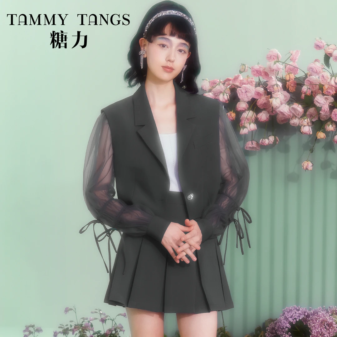 【老板娘夏天】糖力 春秋季新款短款两件套装女