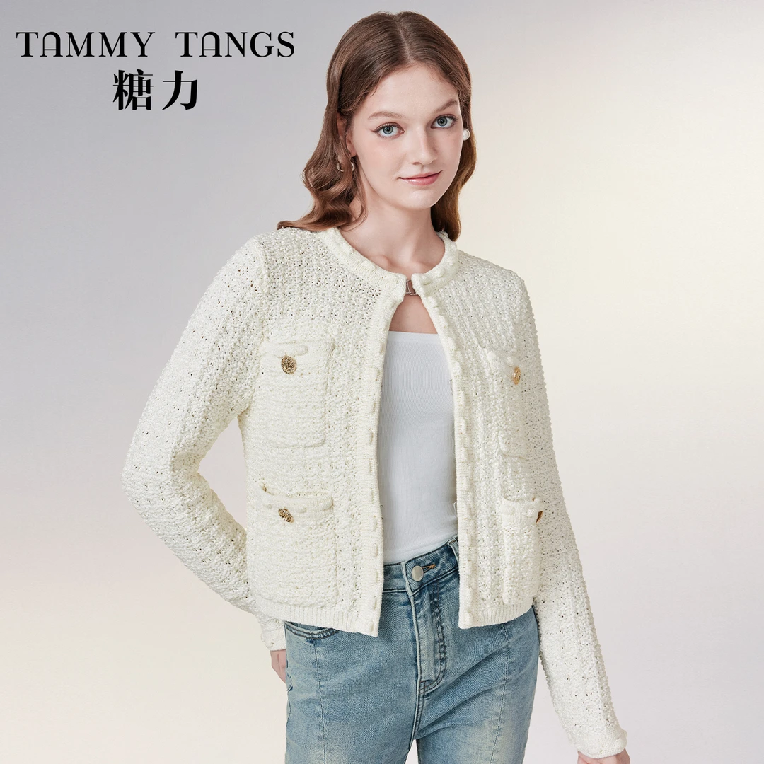 6431【CC专属】糖力编织小香风针织衫TWRCW46431