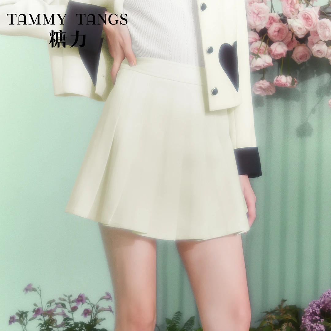 【老板娘夏天】糖力百褶防走光短裙肌理半身裙