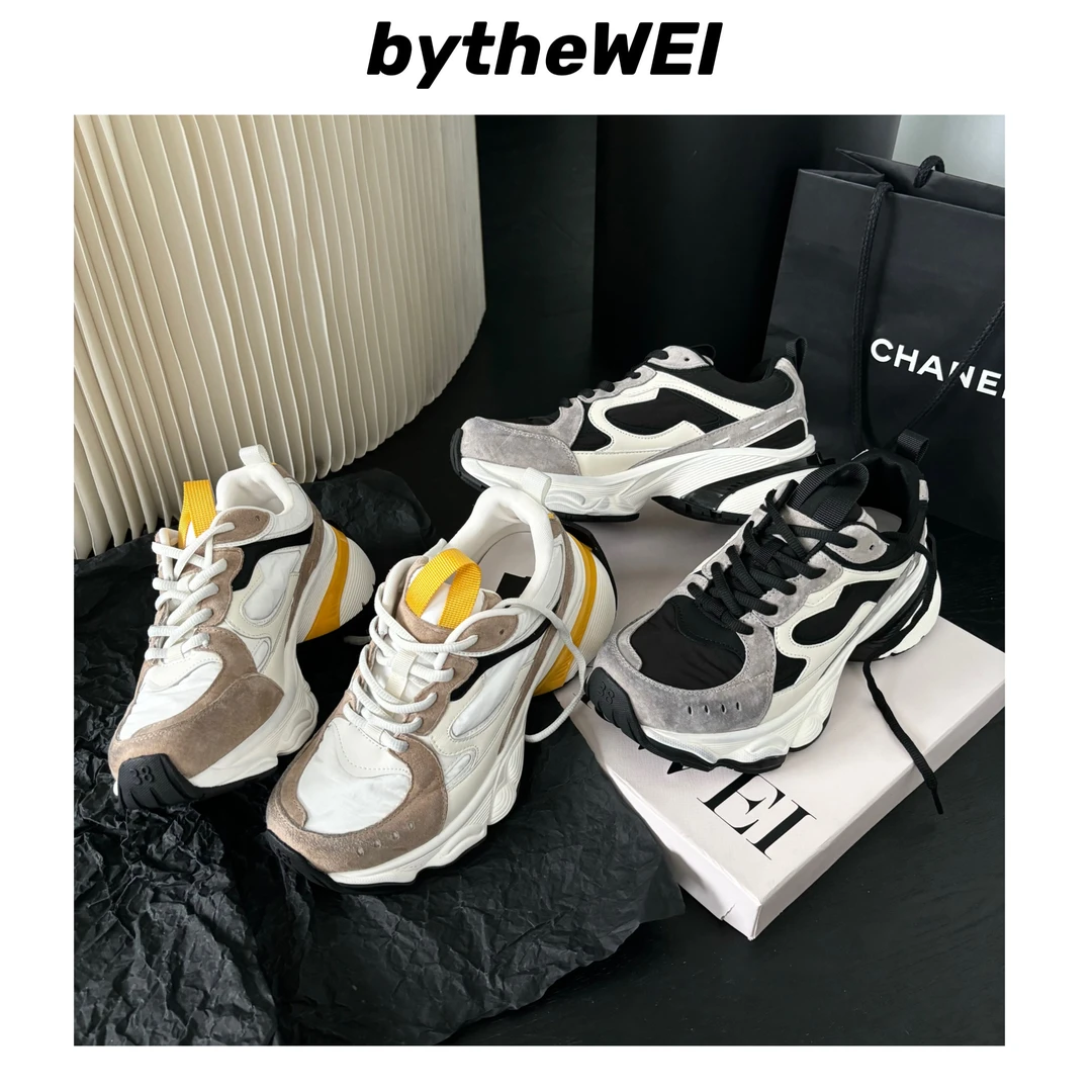 bytheWEI~【车走2.0】欧货欧洲站真皮百搭厚底老爹鞋女休闲鞋运动鞋