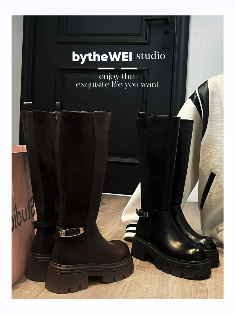 bytheWEI自制【曼城冬日】小众设计百搭时尚英伦风骑士靴1579-16