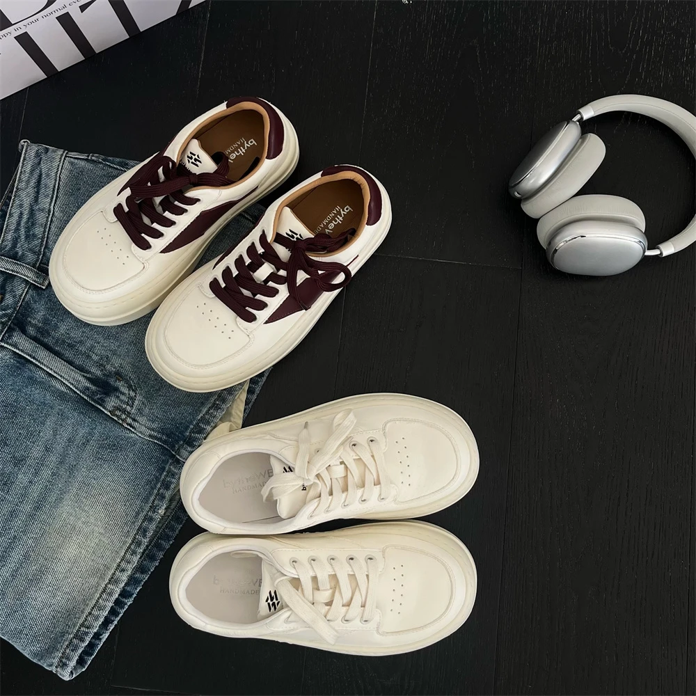 bytheWEI【胎宝宝小白】高货欧货头层胎牛皮小白鞋面包鞋0858-01