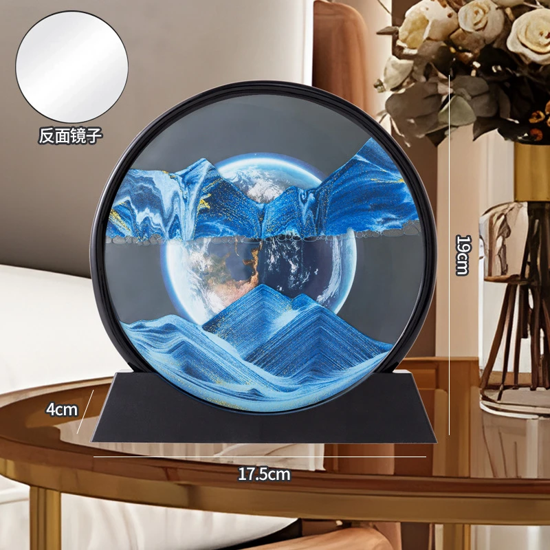 源头工厂跨境爆款创意3D流沙画摆件小山丘工艺品家居解压礼品圆型