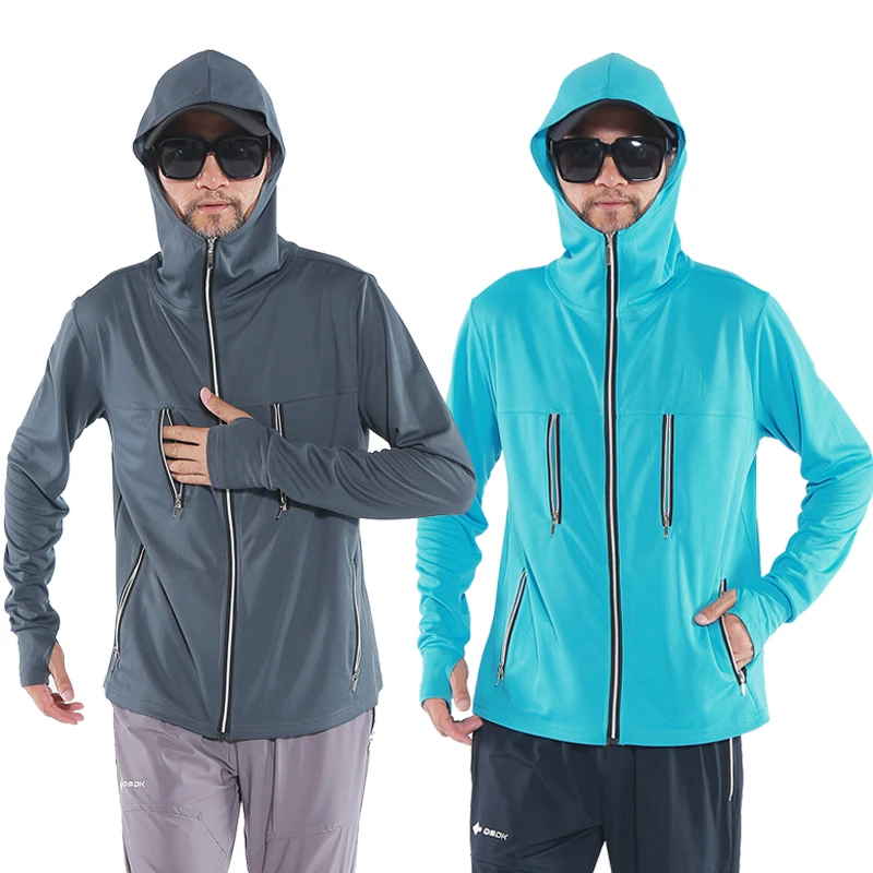 QSDK防晒钓鱼服男套装4个拉链口袋速干垂钓服多口袋战队印字定制