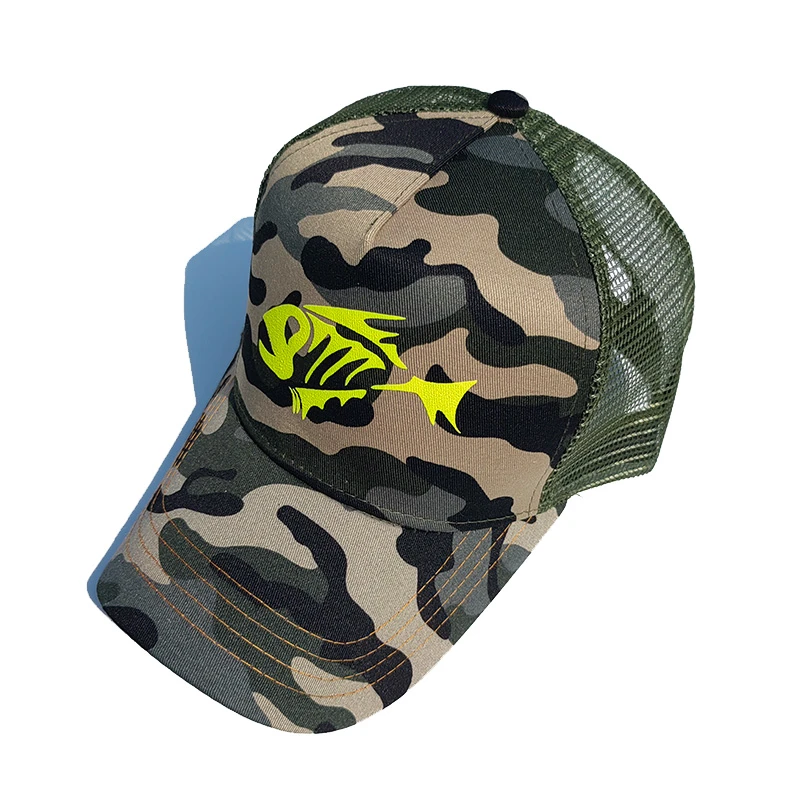 夏季迷彩路亚帽子男士透气钓鱼帽防晒鸭舌帽遮阳帽专业防晒装备