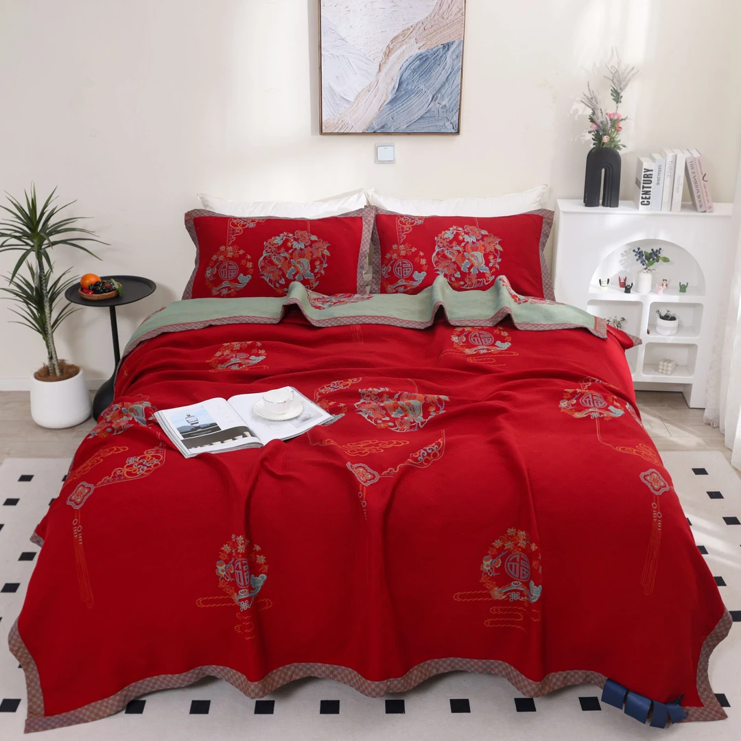 纱布盖毯四季毯--百福园230*250 6