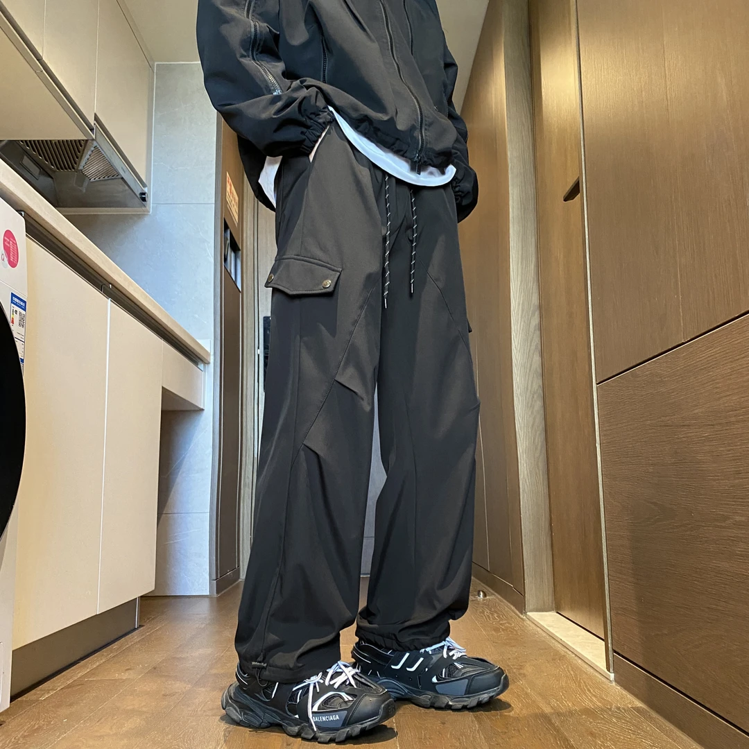 男士美式大码宽松机能工装裤直筒水洗防晒防水防风休闲运动风长裤