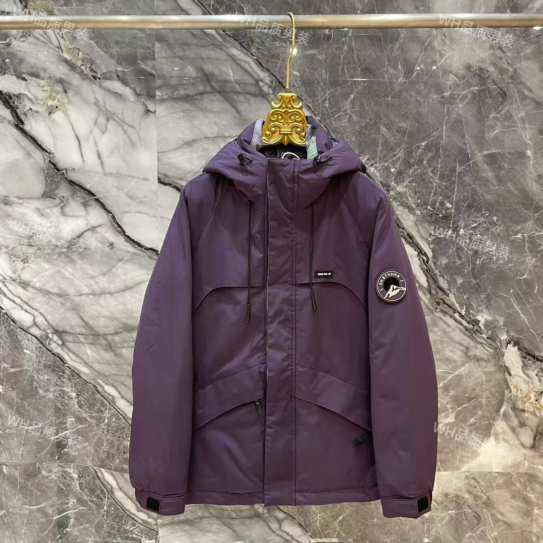 【紫XL】【背带款】冬季时尚机能风雪山款工装冲锋衣加厚夹克99125