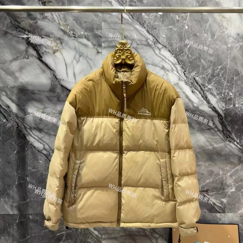 X 卡其3XL冬季高品撞色拼接雪山立领保暖夹克外套9860