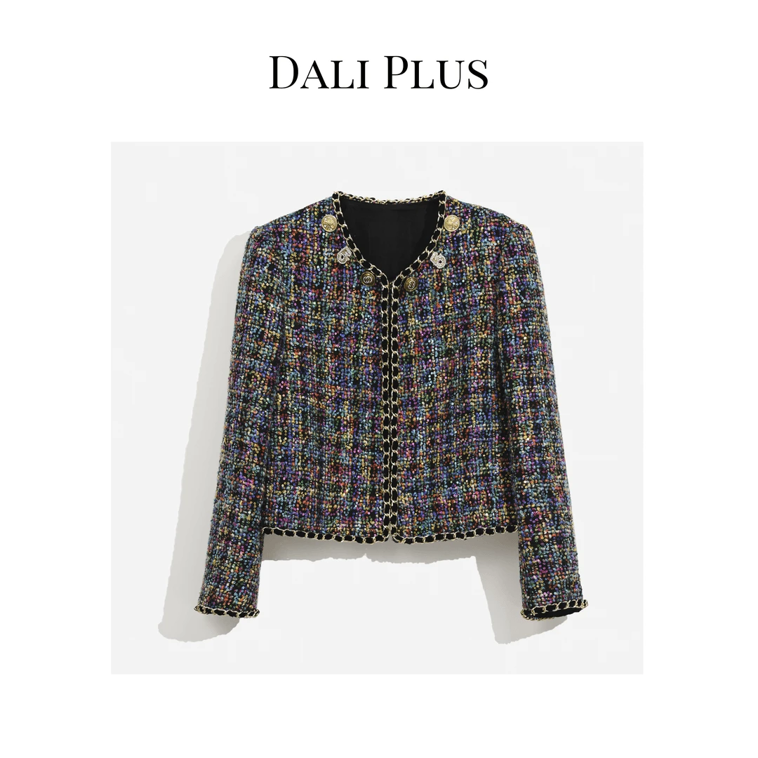 DALI PLUS收藏级 斑斓彩时装高定系列 拼亮片高端奢华外套-WT565