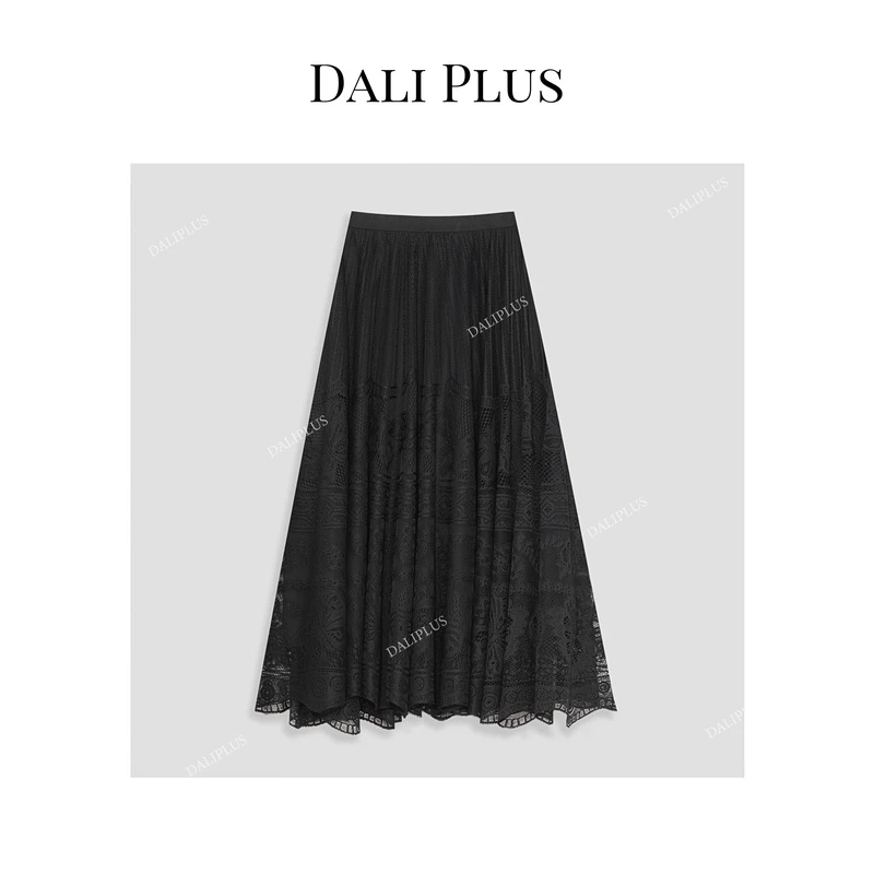 DALI PLUS波西米亚风法式蕾丝伞裙 高腰百搭半身裙-D4CH0020