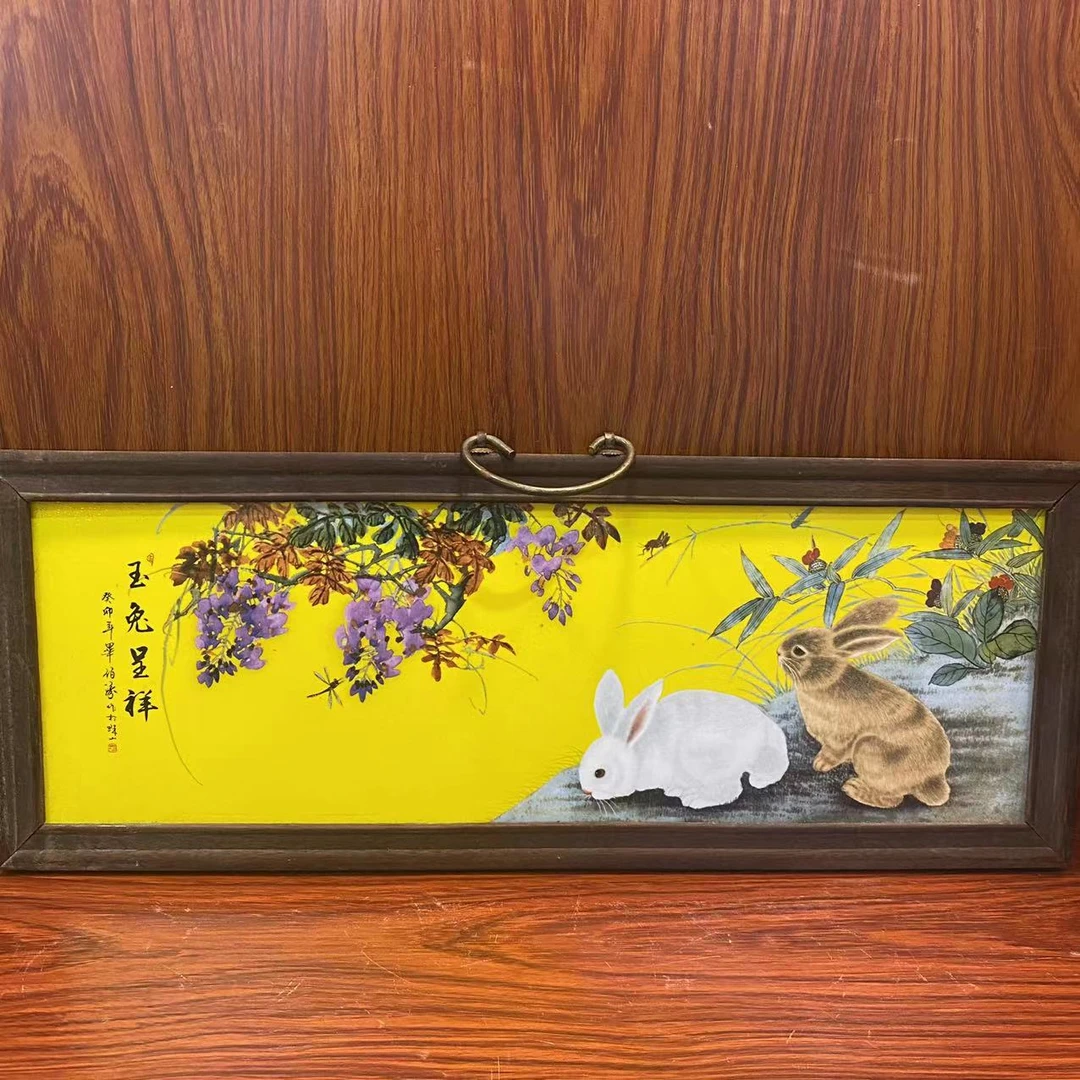 宏泰瓷业 景德镇精美高端陶瓷赏瓷  玉兔瓷板画