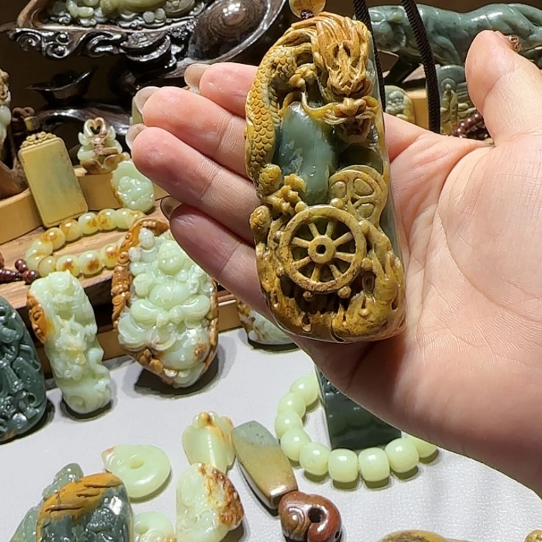 【闪购商品】岫岩河磨玉（透闪石质玉）手把件未镶嵌