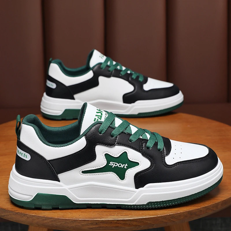 男鞋2024秋季新款透气小白鞋子男潮流百搭厚底运动鞋休闲板鞋潮鞋