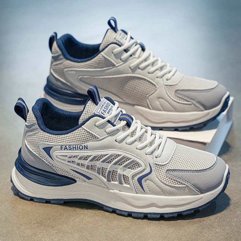 秋季男鞋新款透气网面运动鞋子男韩版潮流百搭厚底休闲老爹鞋潮鞋