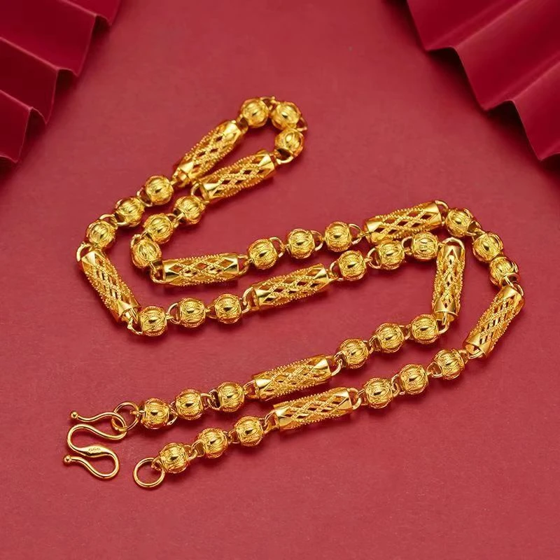 合金项链 竹节项链   男款时尚经典潮流磨砂空心霸气不掉色不褪色