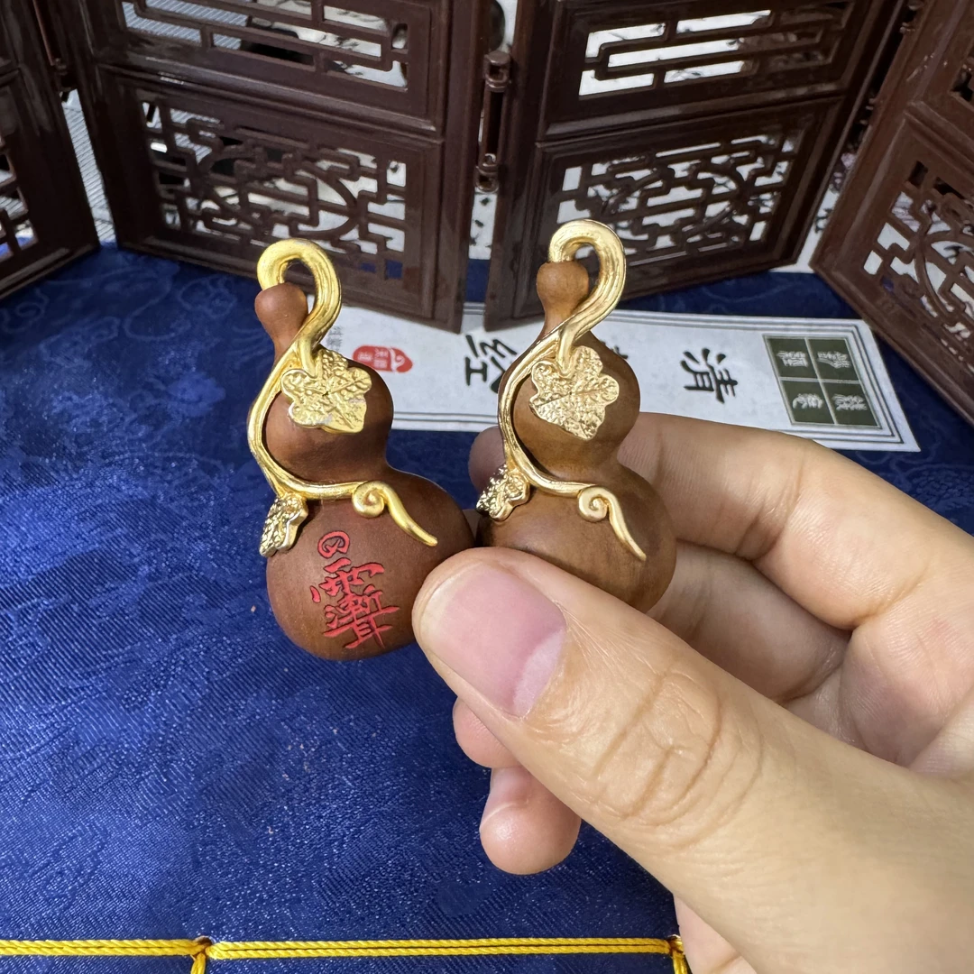 雷枣木玉化小葫芦吊坠项坠钥匙扣挂件文玩小葫芦刻字