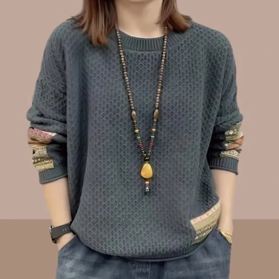 女装春秋长袖针织上衣2025时尚洋气宽松慵懒风毛衣上档次网红爆款