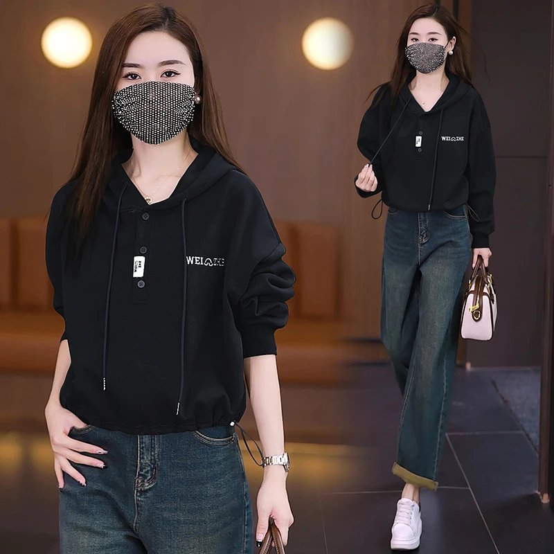 秋季长袖卫衣女爆款2025新款美式上衣帽衫洋气时髦宽松慵懒风穿搭