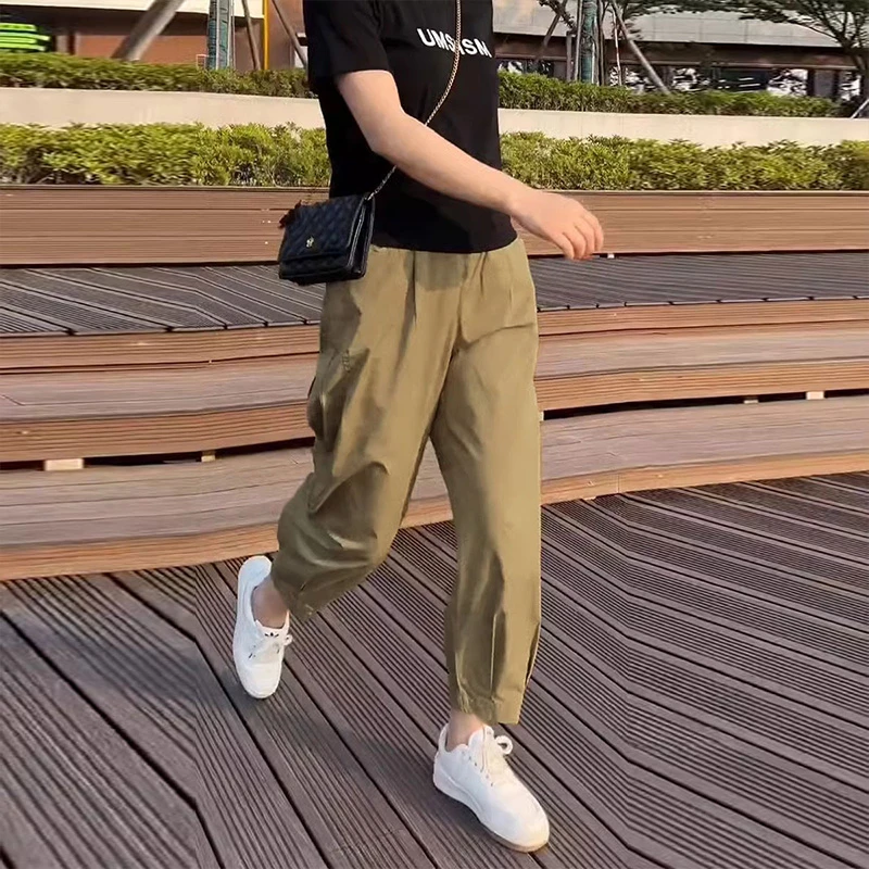 哈伦裤女爆款2025新款夏季小个子大码洋气八分裤子炸街百搭小脚裤