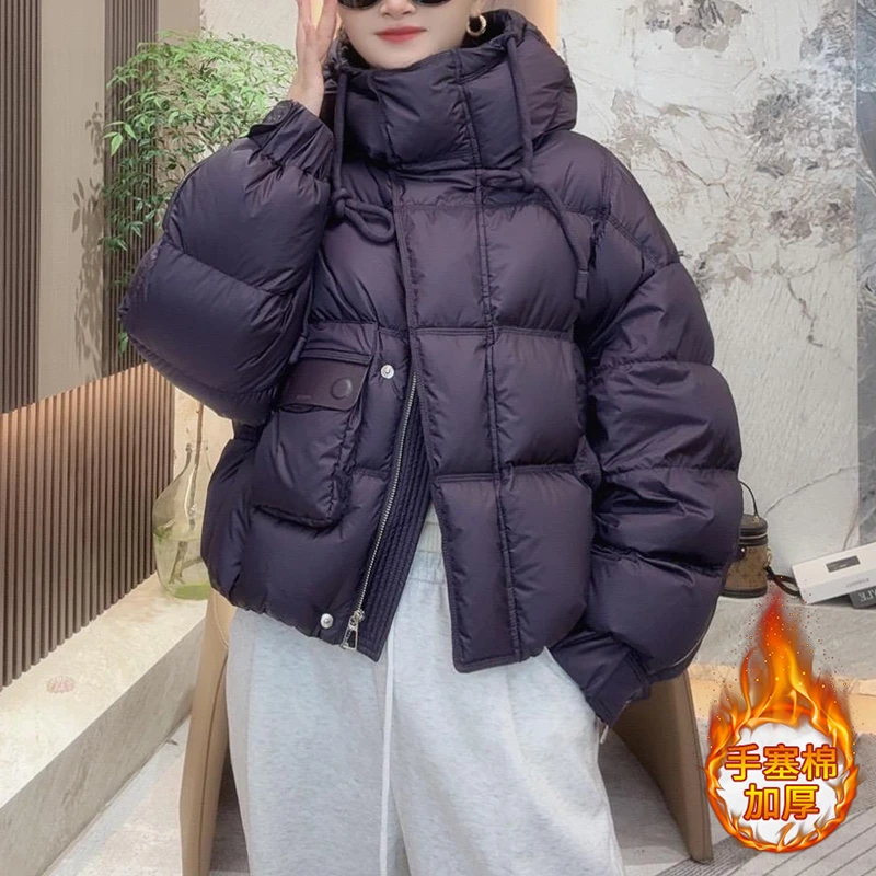 女装棉服冬季2024年新款洋气厚外套上档次短款连帽棉袄大码面包服