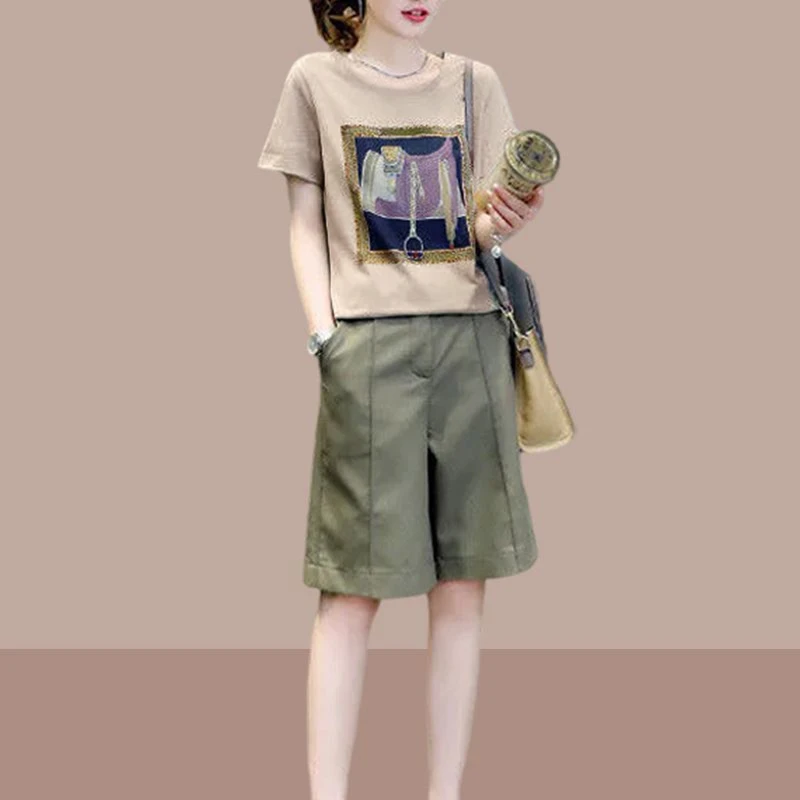 轻熟风小个子套装夏季新款2025爆款少女时尚潮流女装阔腿裤两件套