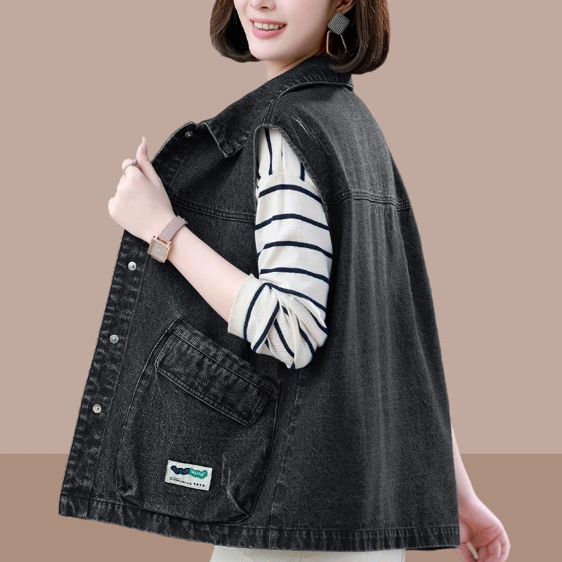牛仔马甲女款外穿爆款2025新款春秋洋气百搭坎肩中年妈妈无袖开衫