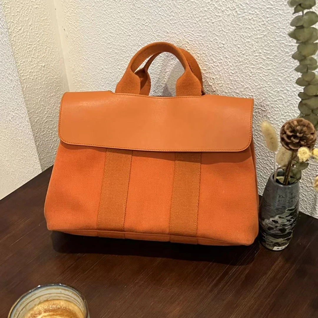 95新 Hermes/爱马仕 棕橘色蘑菇手提R5126