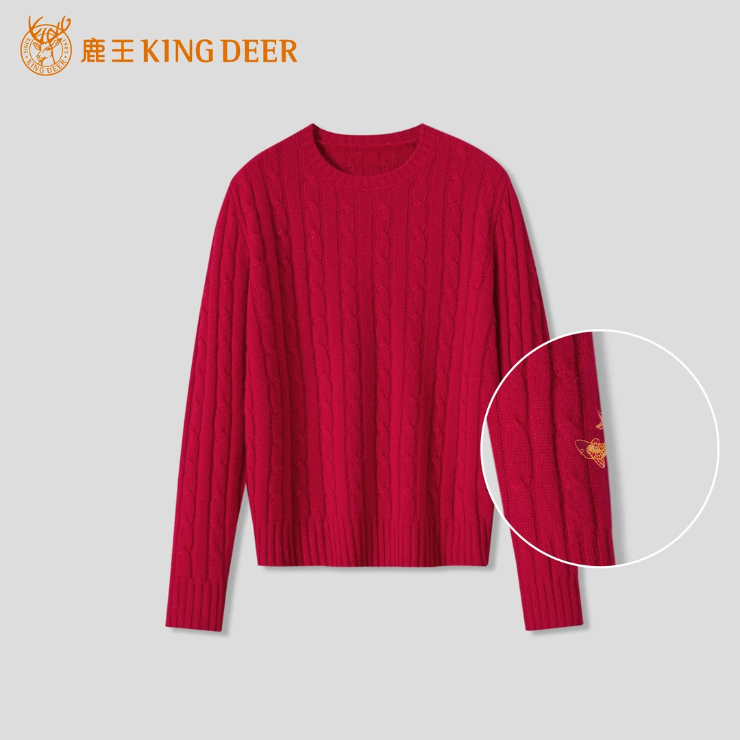 King Deer/鹿王女士24经典百搭时尚加厚保暖半高领纯羊绒衫L81129