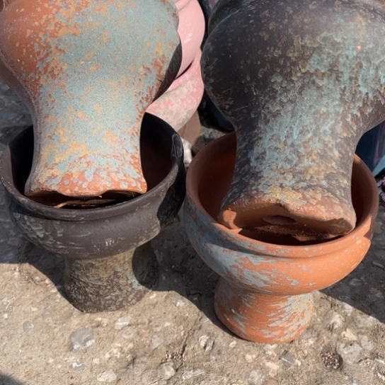 红陶20CM以下口14高15瑕疵