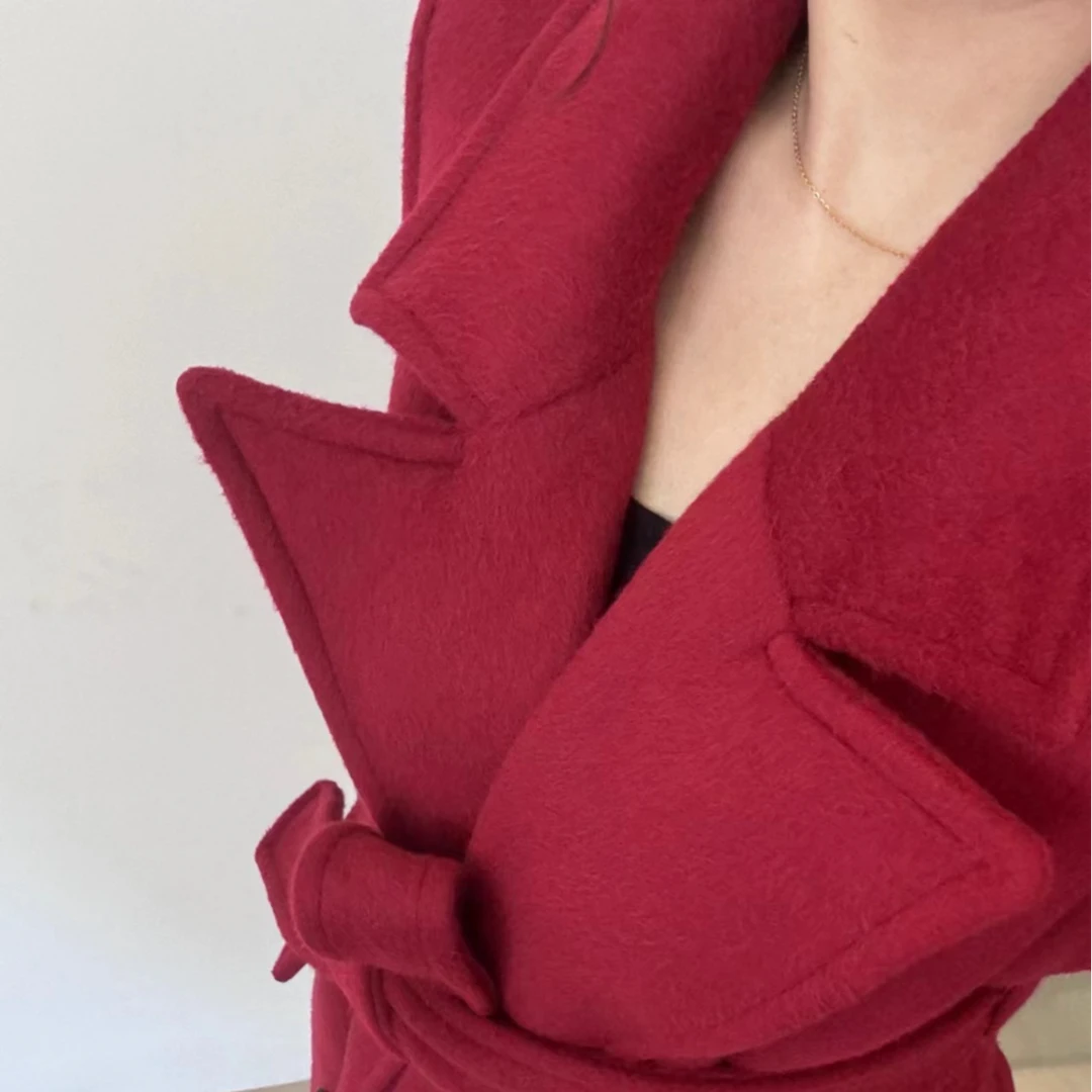 新款双面呢大衣气质网红时尚百搭女士长款双面呢大衣气质网红