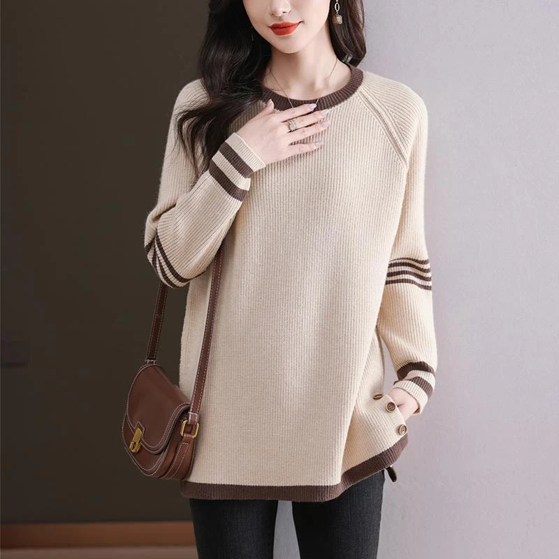 高端大码打底衫女胖mm遮肚子显瘦洋气毛衣2024新款秋冬内搭针织衫