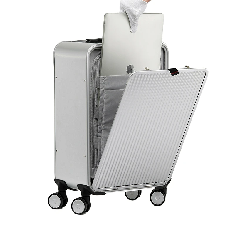 侧开全铝拉杆箱金属箱行李箱铝镁合金登机箱海关锁旅行箱登机商务