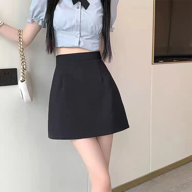 显瘦半身裙防走光裙百搭黑色春夏韩版A字时尚百搭气质高腰短裙