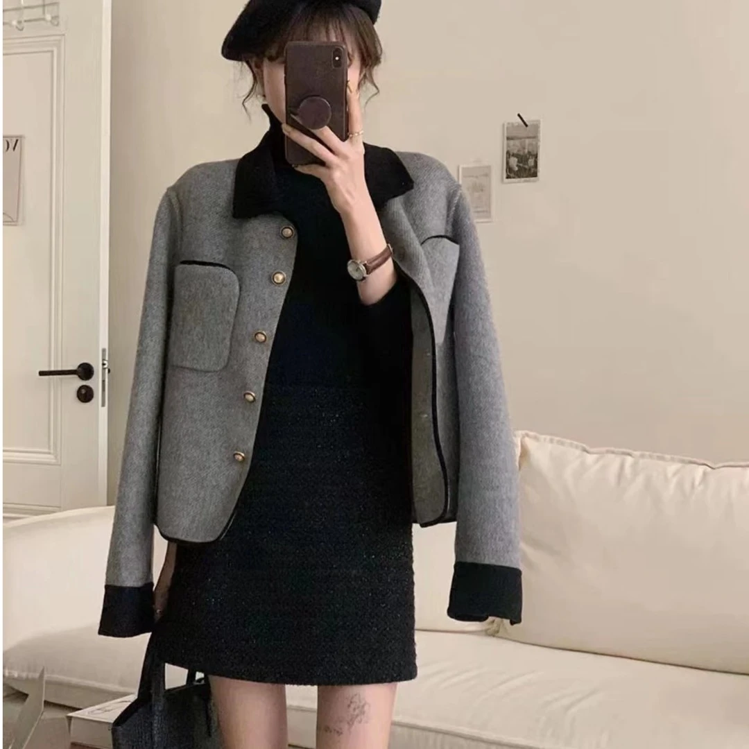【05升级加厚版】高定双面羊毛小香风外套