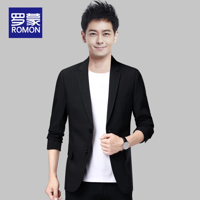 罗蒙单西男秋季2025新款男士商务休闲小西服秋冬时尚上衣外套男款