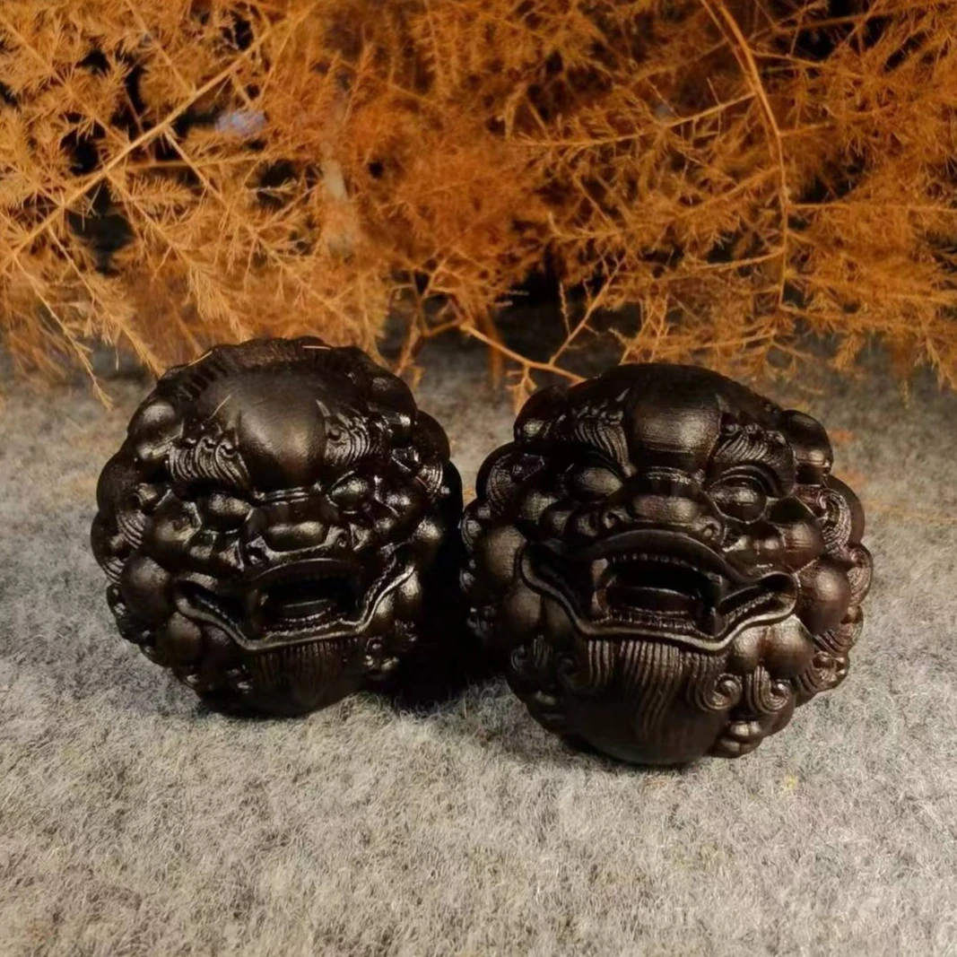 木雕手球一对印 尼达拉 干送养香罐