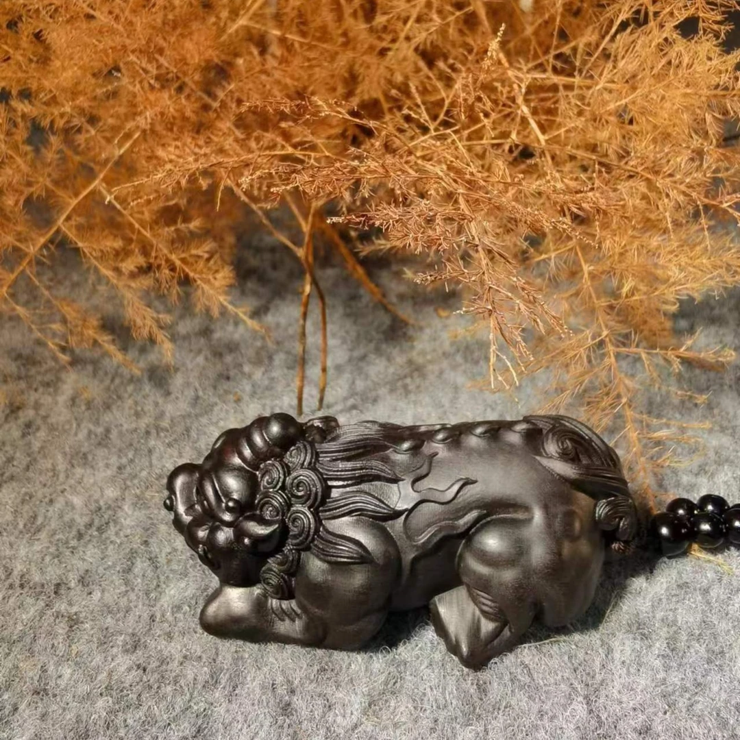 木雕貔貅手把件印 尼达 拉干带链子
