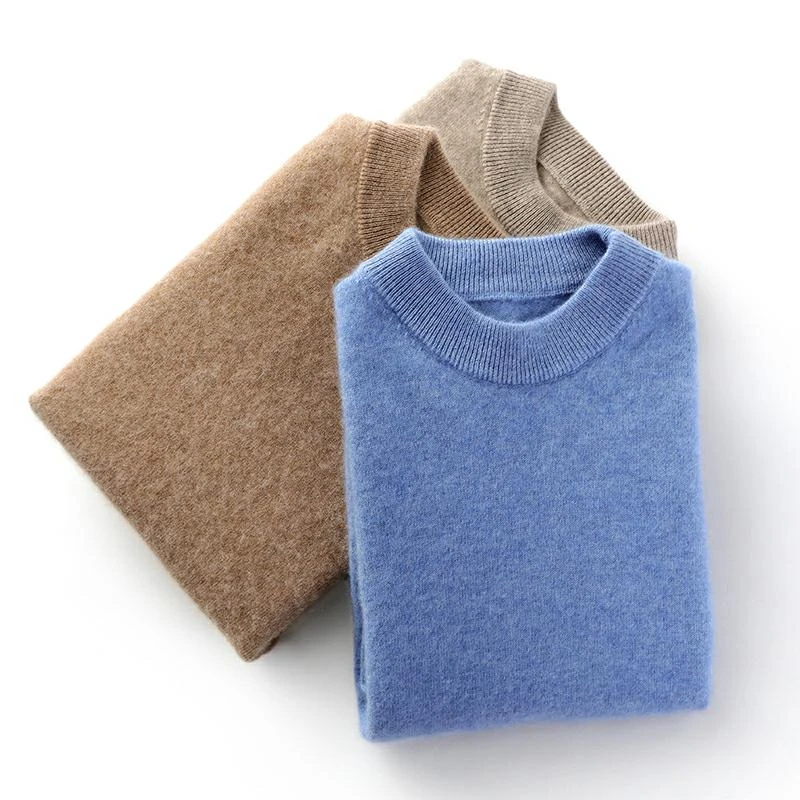 秋冬新款男女童羊绒衫纯色保暖针织打底羊毛衫百搭加厚宽松内搭