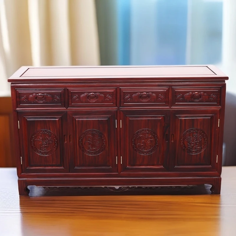 南美酸枝家用古典雕花餐厅餐边柜置物柜