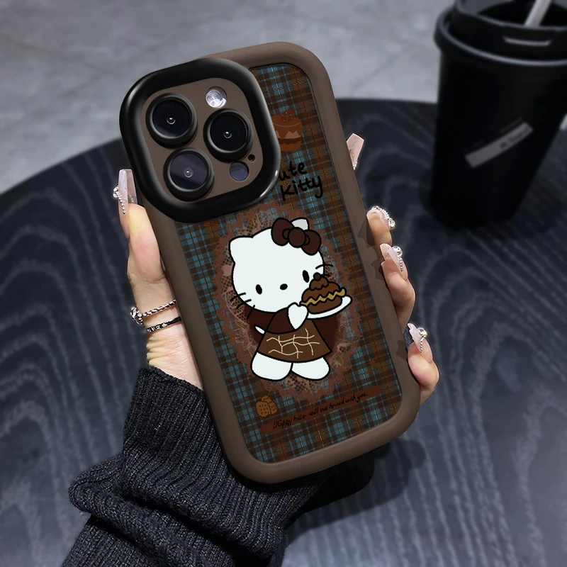 美拉德围巾KT猫适用于苹果15手机壳iphone13/14promax防摔12/11
