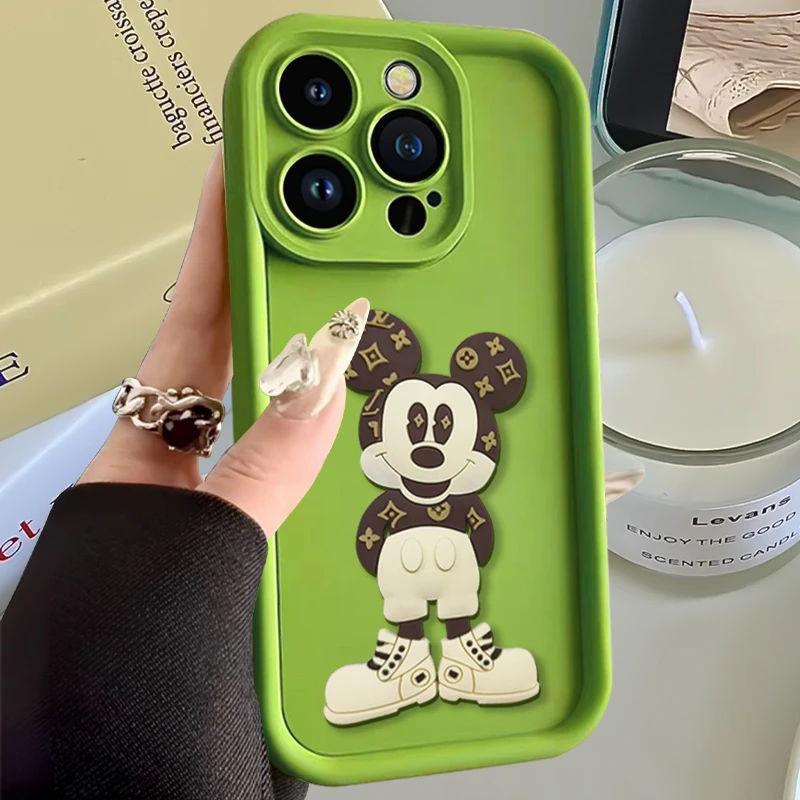 米奇公仔适用苹果15/14Pro手机壳简约iphone13肤感12/11硅胶防摔