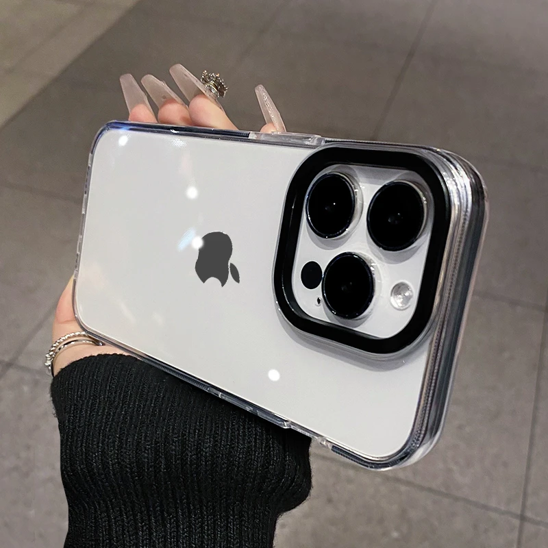 高级感简约透明适用苹果15手机壳iPhone14Promax全包13防摔12软11